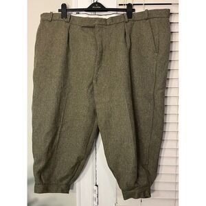 Holden Mens Tweed Herringbone Pleated Trousers Size 52 Made in UK Rare